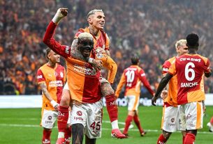 Victor Osimhen celebrating for Galatasaray amid reports he could become the club's next captain.