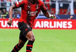 Samuel Chukwueze during an AC Milan match after Ruben Amorim confirmed the winger will remain at the club