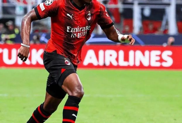 Samuel Chukwueze during an AC Milan match after Ruben Amorim confirmed the winger will remain at the club